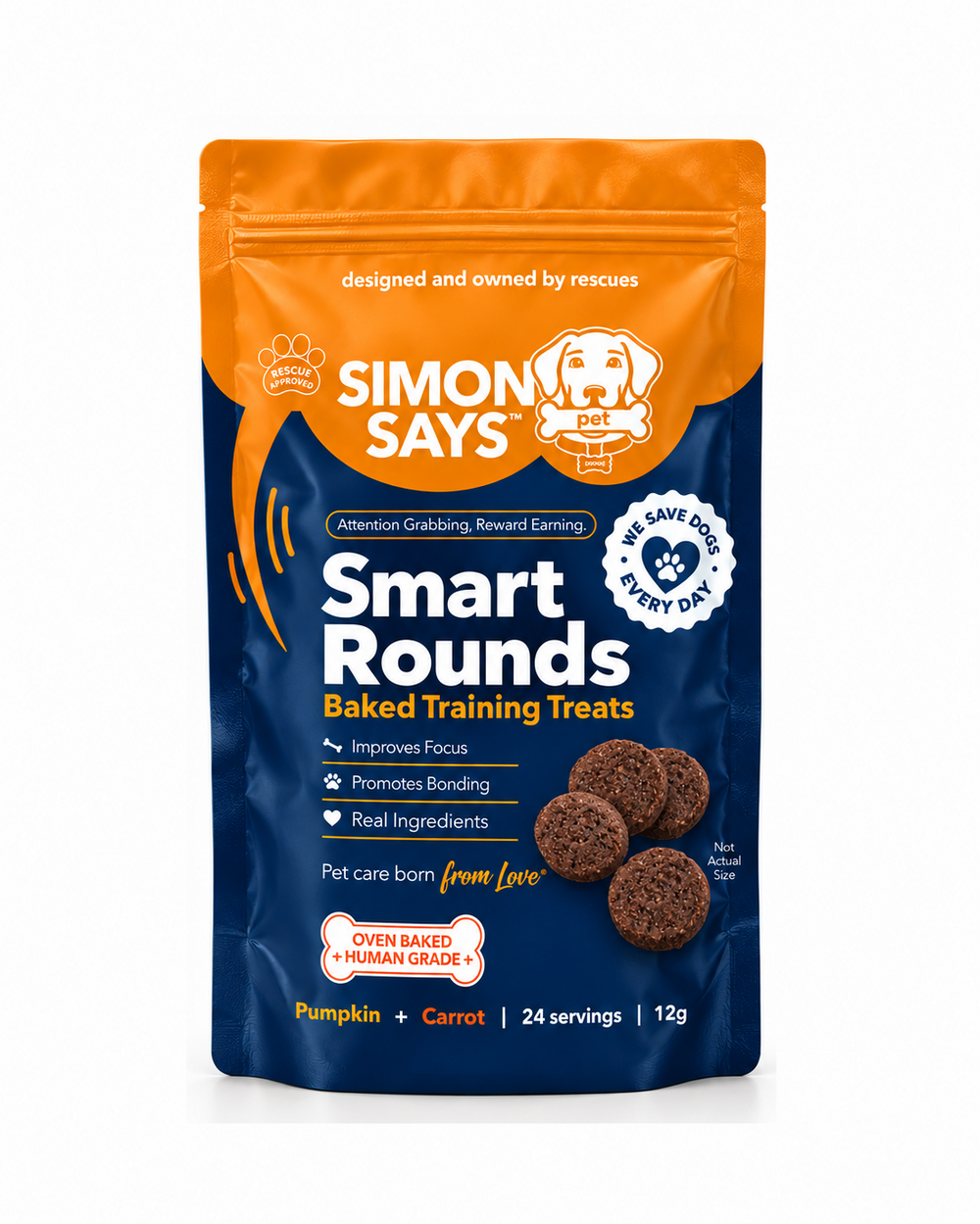 Smart Rounds Pumpkin + Carrot Training Treats