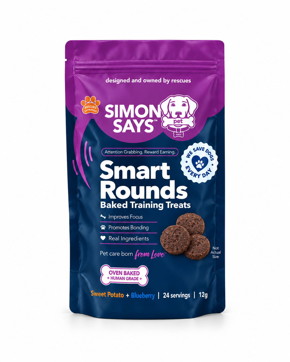 Smart Rounds Sweet Potato + Blueberry Training Treats